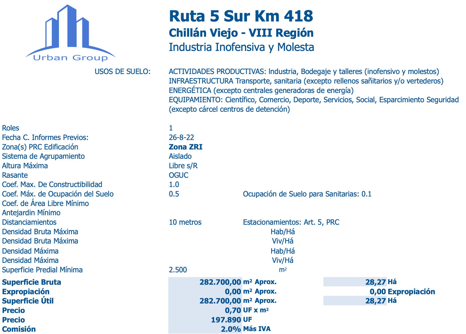 Ruta 5 Sur Km 418 - Sector Lorqui